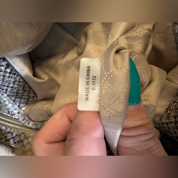 Michael Kors Jet Set Chain Python embossed Gather Tote - Picture 6 of 14